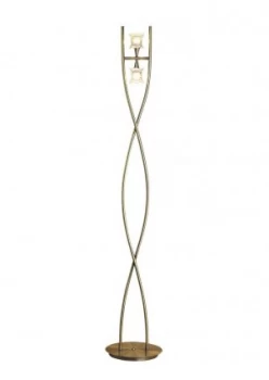 image of Floor Lamp 2 Light G9, Antique Brass