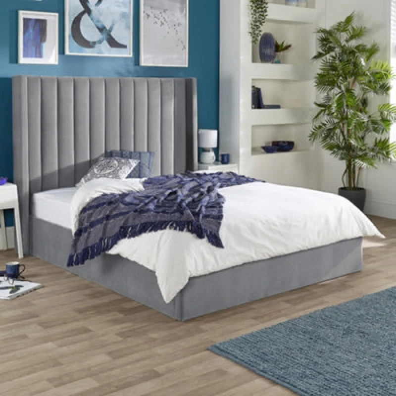 Image of Aspire Aspire Helix Ottoman Storage Bed in Grey Size: Double Grey Double Unisex 5057632205254