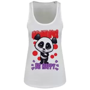 image of Handa Panda Ladies/Womens Be Happy Floaty Tank (Medium (UK 10-12)) (White)