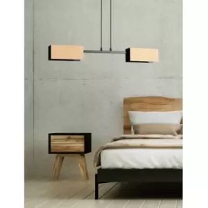 Image of Emibig Zaper Black Bar Pendant Ceiling Light 2x E27