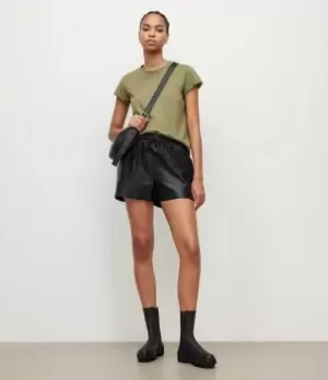 Image of AllSaints Womens Anna T-Shirt, Khaki Green, Size: 10