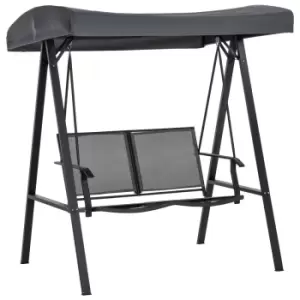 Image of Outsunny 2 Seater Garden Swing Seat w/ Adjustable Tilting Canopy - Dark Grey