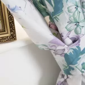 Image of Belledorm Melody Lined Curtains (168 x 137cm) (White/Purple/Green)
