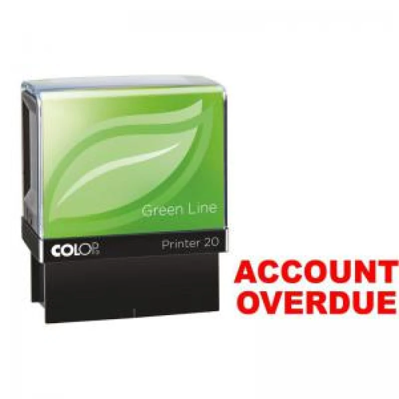 Image of COLOP P20 Green Line ACCOUNT OVERDUE Word Stamp Red 37x13mm - 148223 EXR58729CL