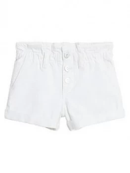 Image of Mango Girls Paperbag Waist Shorts - White