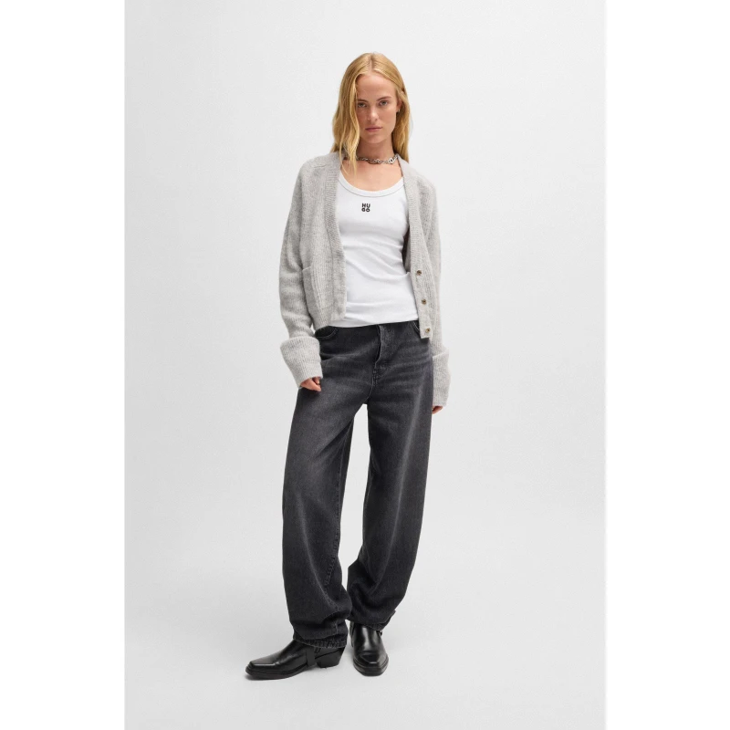Image of Hugo Womens Sarendety Cardigan Medium Grey female 12 (L)