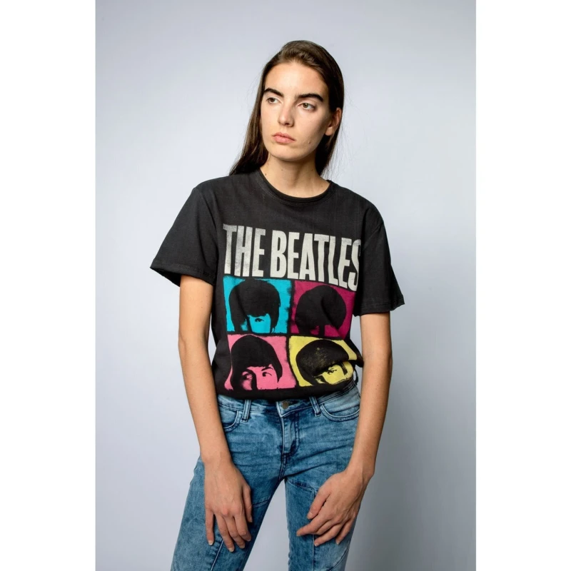 Image of Amplified Amplified Men Hard Days Night The Beatles T-Shirt in Charcoal Size: X-Small Charcoal XS Male 5059699795860