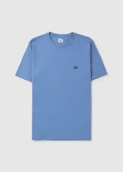 Image of C.P. Company Mens 30/1 Jersey Embroidered Logo T-Shirt In Riviera
