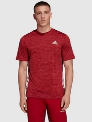Image of Adidas 3 Stripe T-Shirt, Red, Size L, Men