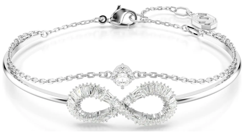 Image of Hyperbola White Rhodium Plated Infinity Bangle 5684049