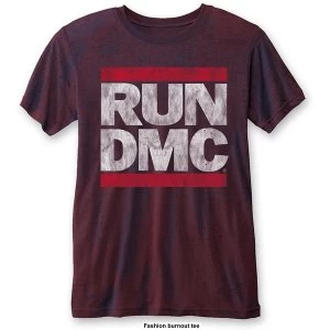 Image of Run DMC - DMC Logo Unisex Large T-Shirt - Blue,Red