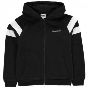 image of KARL LAGERFELD Junior Boys Bad Boy Zip Hoodie - Black 09B