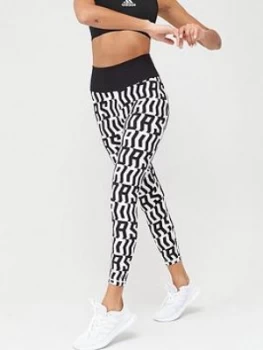 image of Adidas Believe This Tko 7/8 Leggings - Black/White