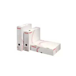 Image of Esselte Standard Archiving Box A4 80mm Spine with Wide Opening White