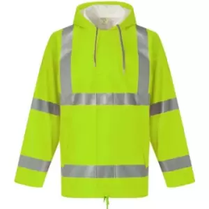 Image of Yoko Unisex Adult Flex U-Dry Hi-Vis Jacket (M) (Yellow) - Yellow