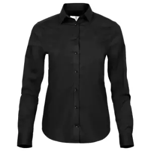 Image of Tee Jays Womens/Ladies Stretch Luxury Long Sleeve Poplin Shirt (XS) (Black)