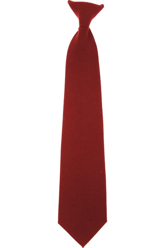 Image of Yoko Clip-On Tie in Burgundy Burgundy Unisex One Size