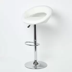 image of Harrow Faux Leather Swivel Bar Stool White - White - White - White - Homescapes