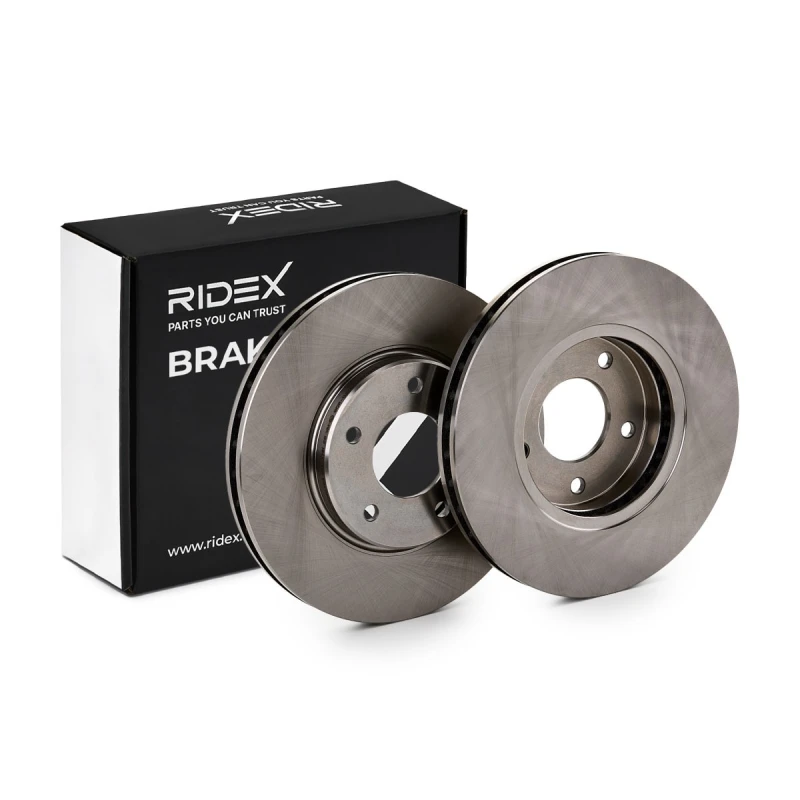 Image of RIDEX 82B0891 Brake disc Front Axle, Vented, Cast Iron, Uncoated, Untreated, without bolts/screws Cast Iron Brake Disc (82)
