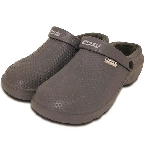 Image of Town & Country FLEECY EVA CLOGGIES SHOES CHARCOAL SIZE 4