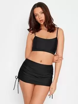 Image of Long Tall Sally Ruched Swim Skirt - Black, Size 22, Women
