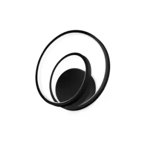 Image of OZ Dimmable Swirl Integrated LED Wall Lamp Black, 3000K