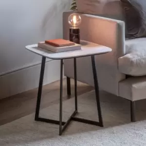 Image of Milford Side Table, White Marble Effect White