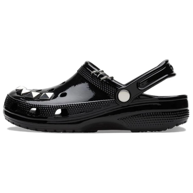 Image of Crocs Unisex Classic Studded Clogs Black W5/M4