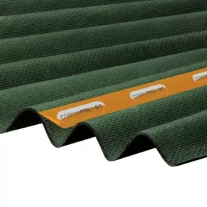 image of Green Bitumen Corrugated Roofing Sheet (L)1M (W)930mm (T)20mm