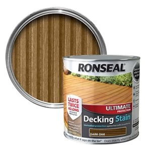 image of Ronseal Ultimate Dark oak Matt Decking Wood stain 5L