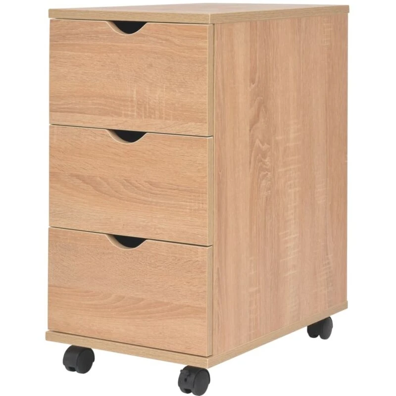 Image of vidaXL Drawer Unit Oak Home Storage Cabinet Organiser Nightstand Furniture