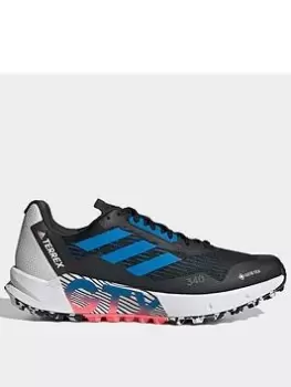 Image of adidas Terrex Agravic Flow 2 Gore-tex Trail Running Shoes, Black/Blue, Size 10.5, Women