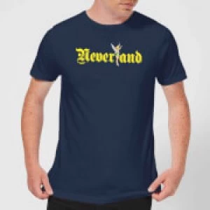 image of Disney Peter Pan Tinkerbell Neverland Mens T-Shirt - Navy - XL