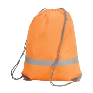 Image of Shugon Stafford Drawstring Hi-Vis Tote Bag (13 Litres) (Pack Of 2) (One Size) (Hi Vis Orange)