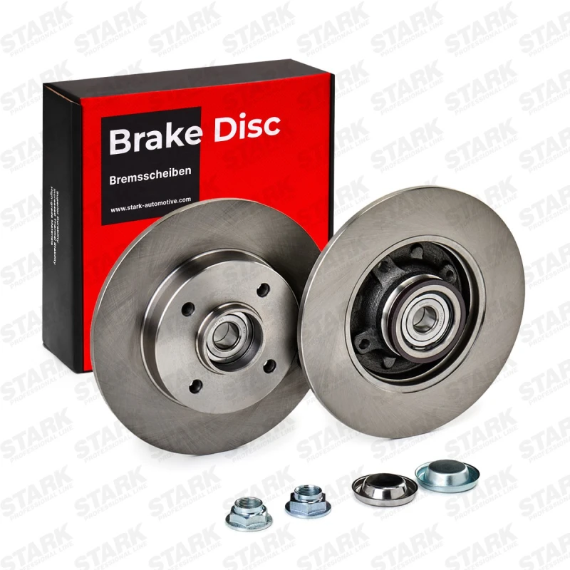 Image of STARK SKBD-0022851 Brake disc Rear Axle, solid, Cast Iron, Uncoated, Untreated, with ABS sensor ring Cast Iron Brake Disc (82)