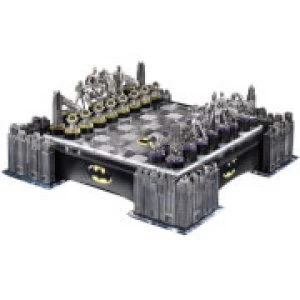 image of DC Comics Batman Pewter Chess Set with Illuminating Bat Signal