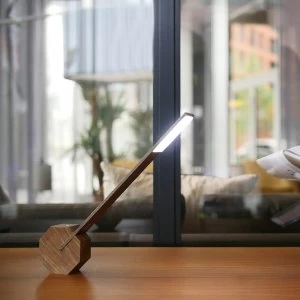 Image of Gingko Octagon One Desk Lamp - Walnut