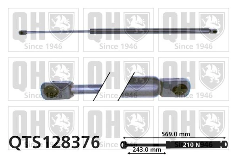Image of QUINTON HAZELL Tailgate strut QUINTON HAZELL QTS128376