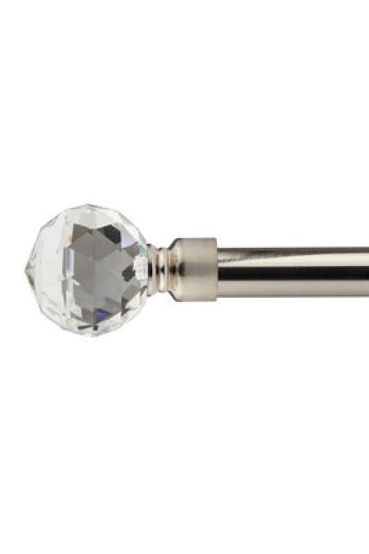Image of Unknown 16-19mm Cristalla Extendable Eyelet Curtain Pole Set Brushed Silver 160-300Cm