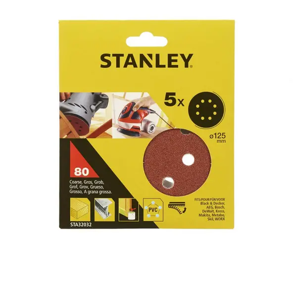 Image of Stanley 125mm ROS Sheets 80G - STA32032-XJ