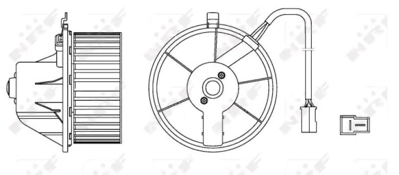Image of NRF 34152 Blower Motor for left-hand drive vehicles, without integrated regulator Interior Blower (2669)