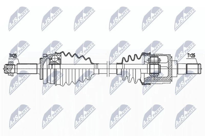 Image of NTY NPW-HY-618 Drive shaft Manual Transmission, Front Axle Left Drive Shaft (13)