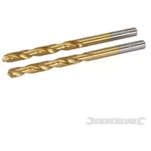 image of Silverline (583234) HSS Titanium-Coated Drill Bits 2pk 3.0mm