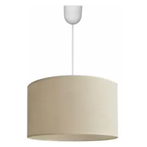 Image of Helam Alba Cylindrical Pendant Ceiling Light Ecru, White 45cm