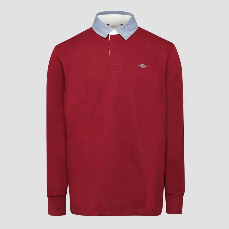 Image of Gant Regular-Fit Chambray Rugger Sweatshirt Red male S