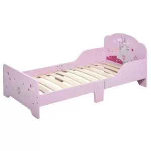 Image of Kids Princess Castle Bed With Side Rails 6 Feet Slats Home 3 To 6 Yrs Pink