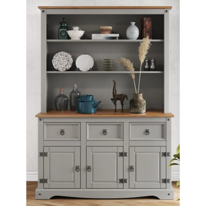 Image of MERCERS FURNITURE Corona Grey Wax 3 Door Dresser 2TONE100/2TONE118
