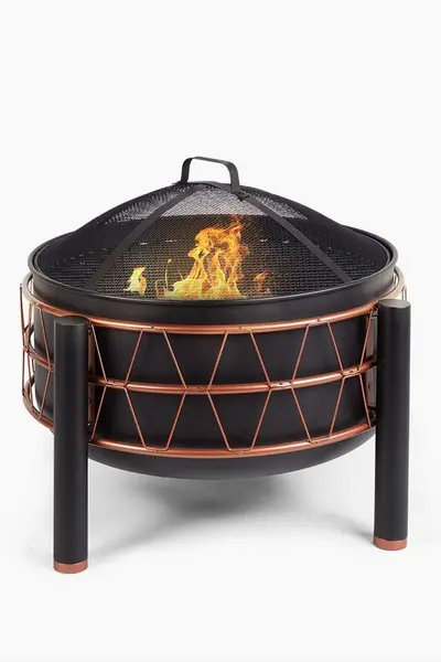 Image of VonHaus Black and Copper Fire Pit