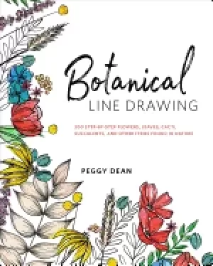 Image of botanical line drawing 200 step by step flowers leaves cacti succulents an