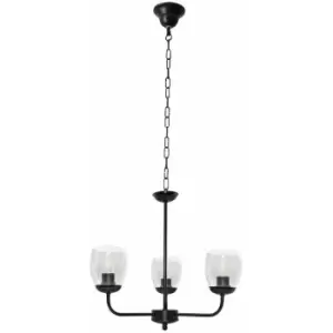 Image of Helam Vitoria Multi Arm Pendant Ceiling Light Black, Transparent 40cm